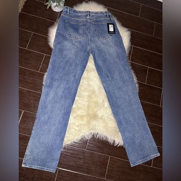 Pretty little things Tall mid wash split hem jeans sz 12 Tall - Picture 7 of 10